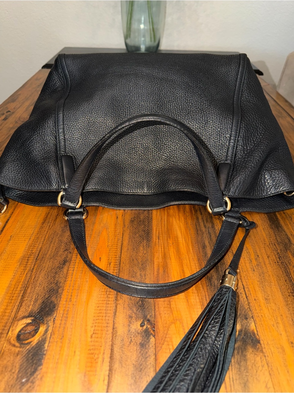 GUCCI Black Pebbled Leather Interlocking GG Soho - Picture 11 of 16